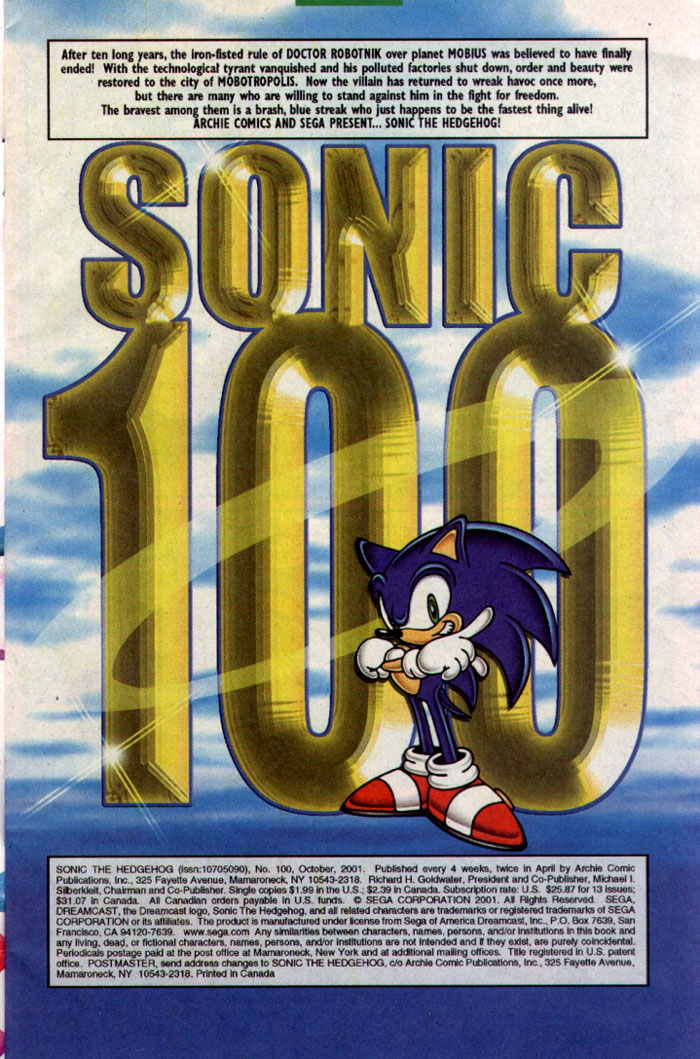Sonic - Archie Adventure Series October 2001 Page 1